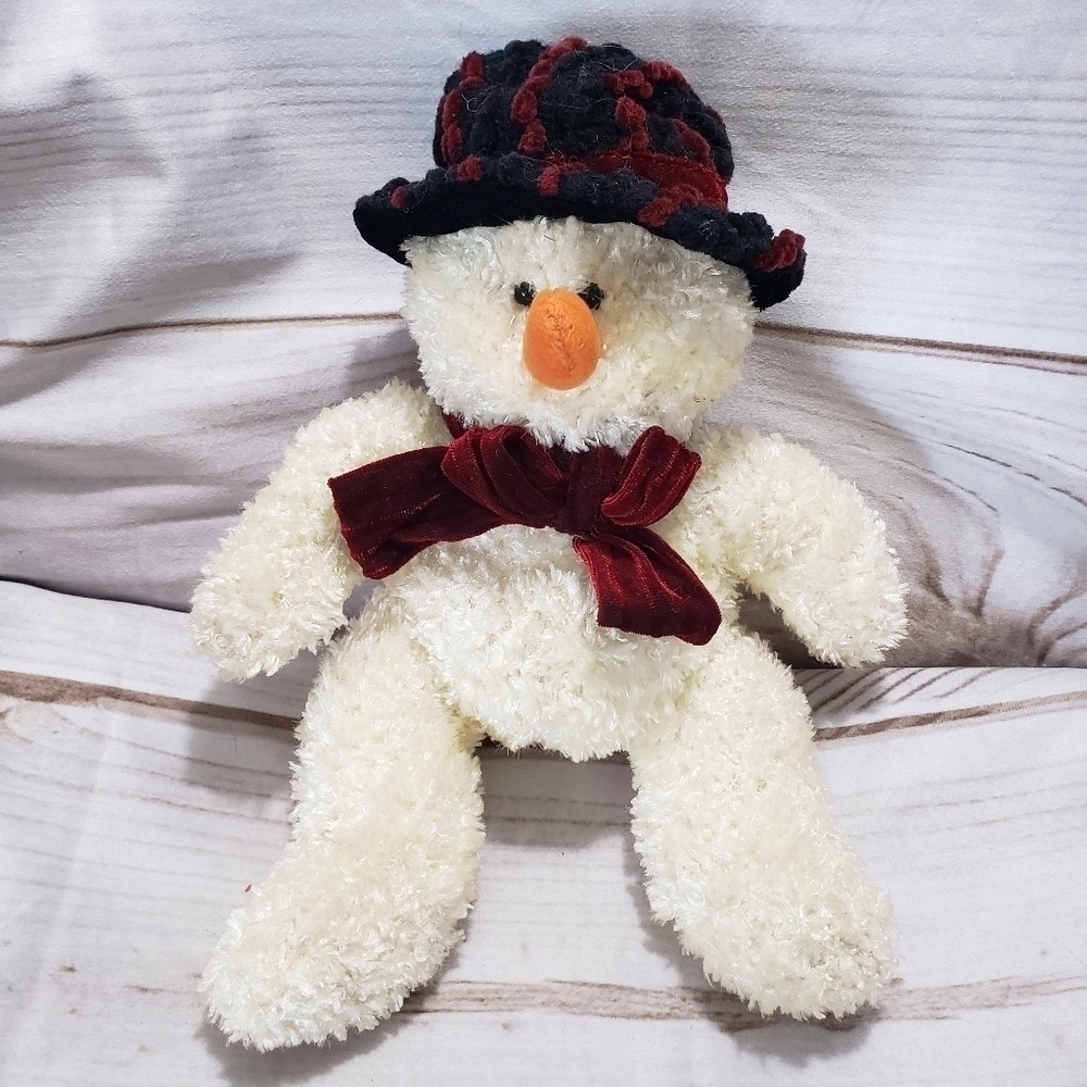 Russ Berrie Freezy The Snowman 9" Plush Beanbag Stuffed Toy Sparkling White #259
